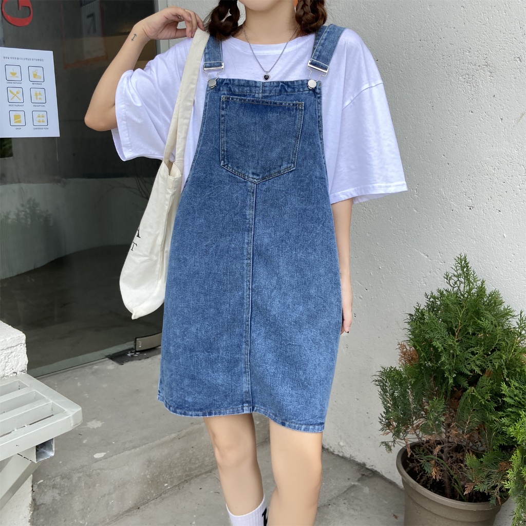 พร้อมส่ง เอี๊ยมกระโปรง เอี๊ยมยีนส์ ทรงขากว้างใส่น่ารัก สไตล์เกาหลี