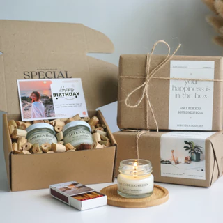 [Mini Gift Set Scented Candle] ชุดของขวัญเทียนหอมไขถั่วเหลือง ฟรี!การ์ดอวยพรใส่ภาพได้ ของขวัญวันเกิด