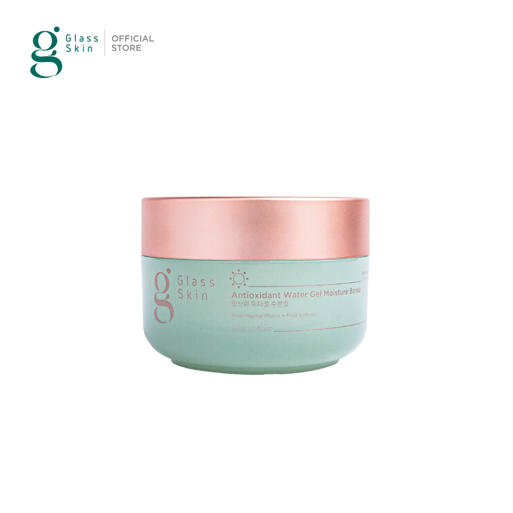 Glass Skin Antioxidant Water Gel Moisture Bomb - เดย์ครีมเจล กู้ผิวเครียด เติมน้ำให้ผิวฉ่ำเด้ง เมคอัพติดทนนาน (50 ML.)