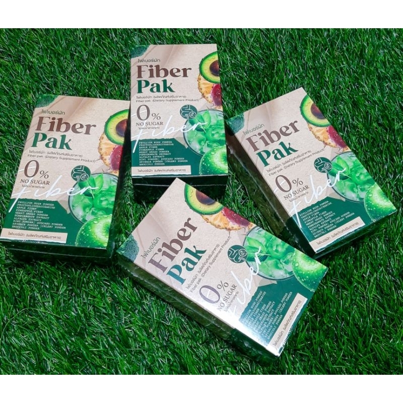 ไฟเบอร์ผัก ตั้วขายถูก Fiber Pak น้ำตาล 0% รสชาติอร่อย ขับถ่ายดี พุงยุบ (1 กล่อง 5 ซอง)