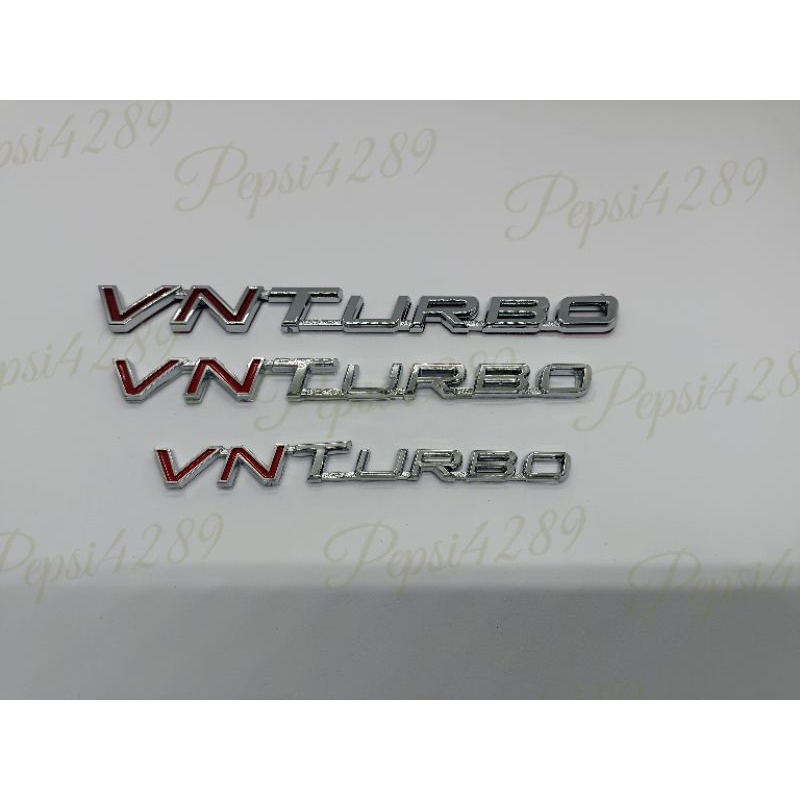 ตัวหนังสือโลโก้ 3D คำว่า VN turbo ติดรถยนต์ toyota