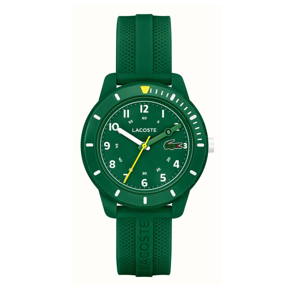 LACOSTE Mini Tennis รุ่น LC2030055 นาฬิกาข้อมือเด็ก สายซิลิโคน สีเขียว หน้าปัด 34.5 มม.