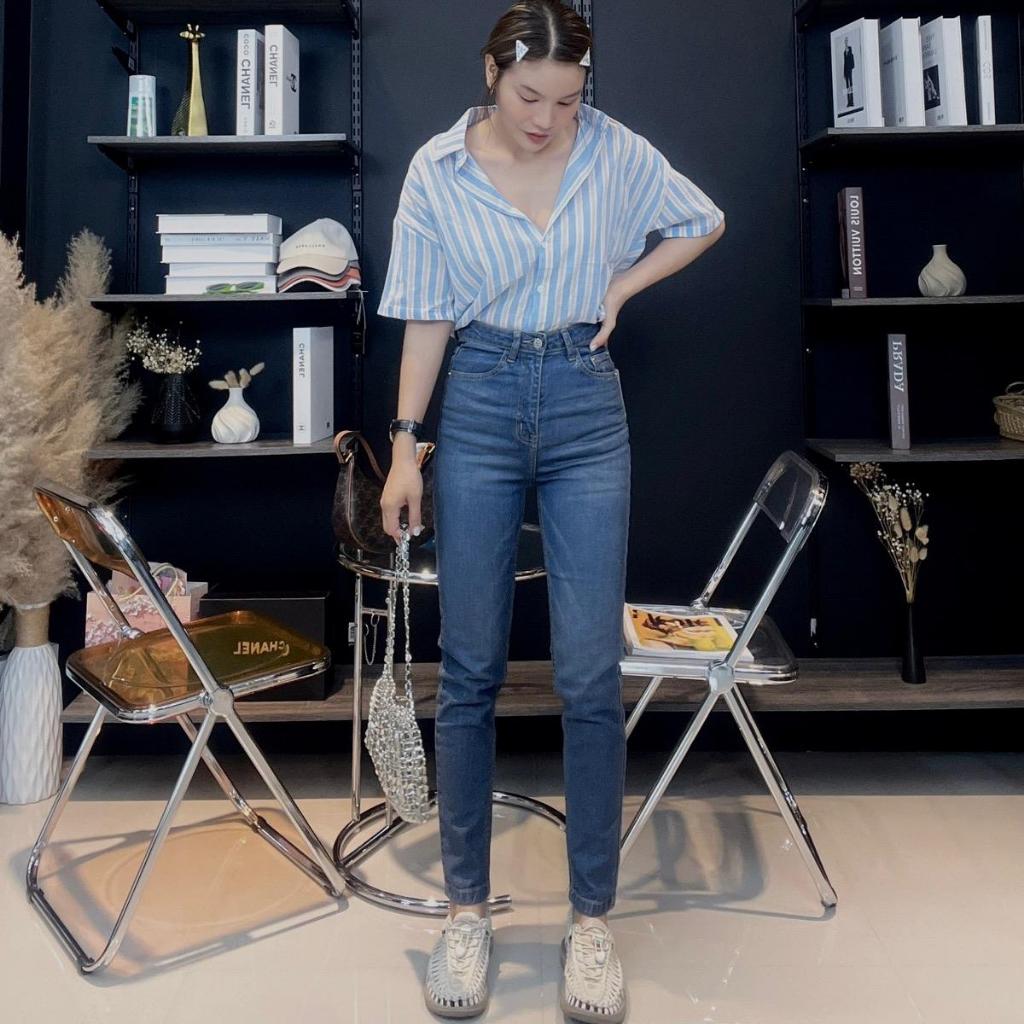 ยีนส์ Nammmon Jeans f13,F17 กางเกงยีนส์ผ้าญี่ปุ่นไฮพรีเมี่ยมผ้ายืด กระบอกเล็ก ผู้หญิง เรียบไม่ขาด Clothing เสื้อผ้า