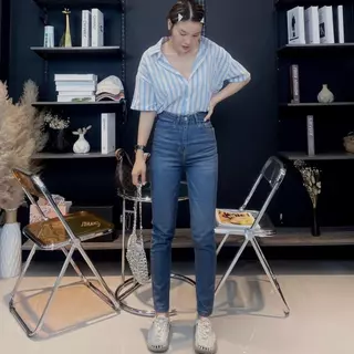 ยีนส์ Nammmon Jeans f13,F17 กางเกงยีนส์ผ้าญี่ปุ่นไฮพรีเมี่ยมผ้ายืด กระบอกเล็ก ผู้หญิง เรียบไม่ขาด Clothing เสื้อผ้า