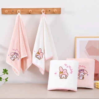 ผ้าเช็ดตัว Melody Sanrio 2 ชิ้น ผ้าขนหนูแห้งเร็ว ผ้าเช็ดหน้า อาบน้ำ นุ่มสบาย ไม่ระคายเคืองผิว