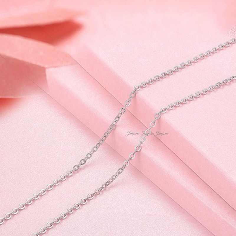 Jinjoo✨ รหัส NN00 สร้อยเปล่าสีเงิน สแตนเลสแท้ ขนาด 1.5 mm ไม่ลอก ไม่ดำ ใส่อาบน้ำได้ ปรับระดับได้ รหัส NN00