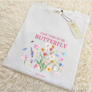 Jarikashop - เสื้อยืดลาย ผีเสื้อ ( งานป้าย.. Jarika ) ( จ98 )