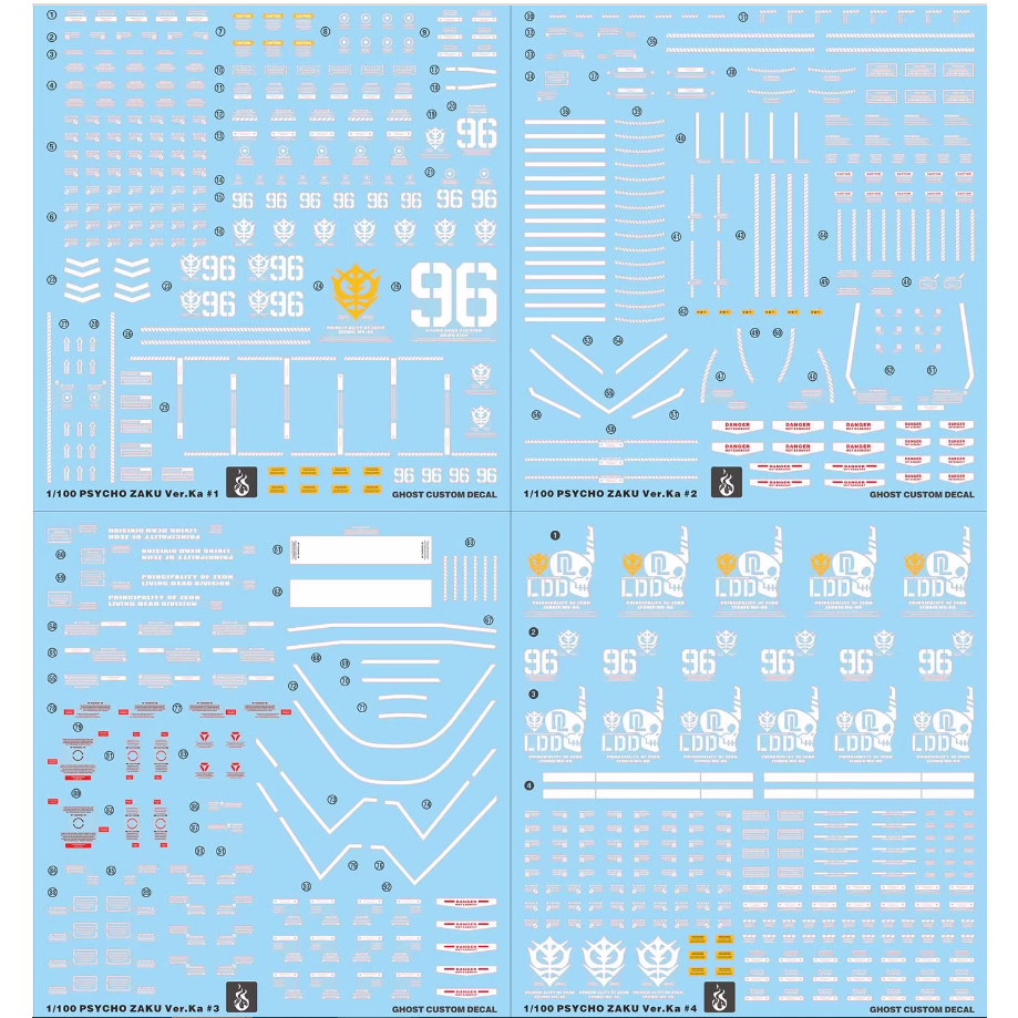 Water Decal Mg Psycho Zaku [Thunderbolt] Ver.Ka [Ghost]
