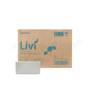 Livi กระดาษเช็ดหน้าแบบแผ่น กระดาษเช็ดหน้าแบบเติม บรรจุ200 แผ่น จำนวน 50 ห่อ/ 1 ลัง ผลิตจากเยื่อกระดาษบริสุทธิ์ 100%