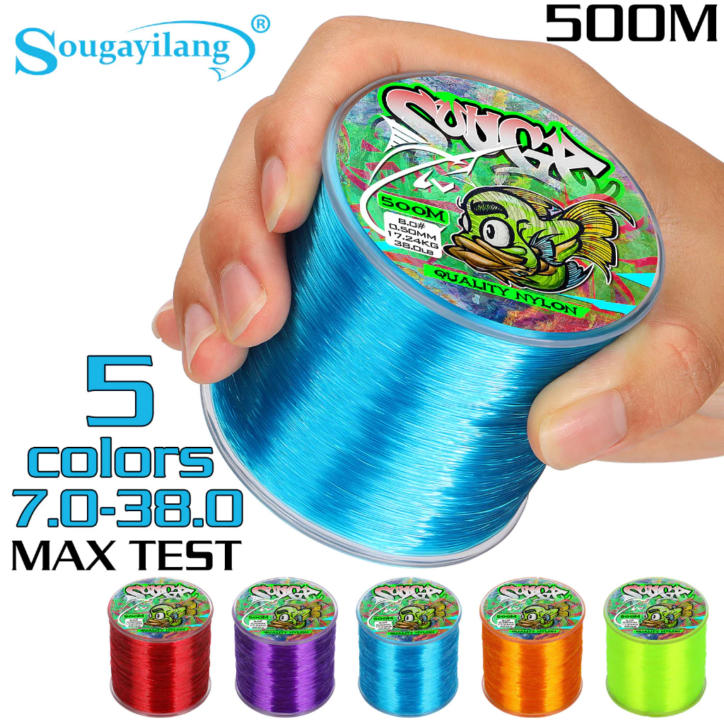 Sougayilang 500mสายการประมงไนล่อนที่มีประสิทธิภาพทนต่อรอยขีดข่วนได้มากสายการประมงราคาถูกและราคาไม่แพง