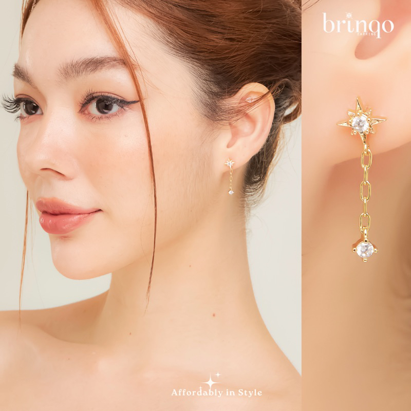 Brinqo 18K Brass Earring ต่างหูทองเหลือง18k Star Minimal Earrings