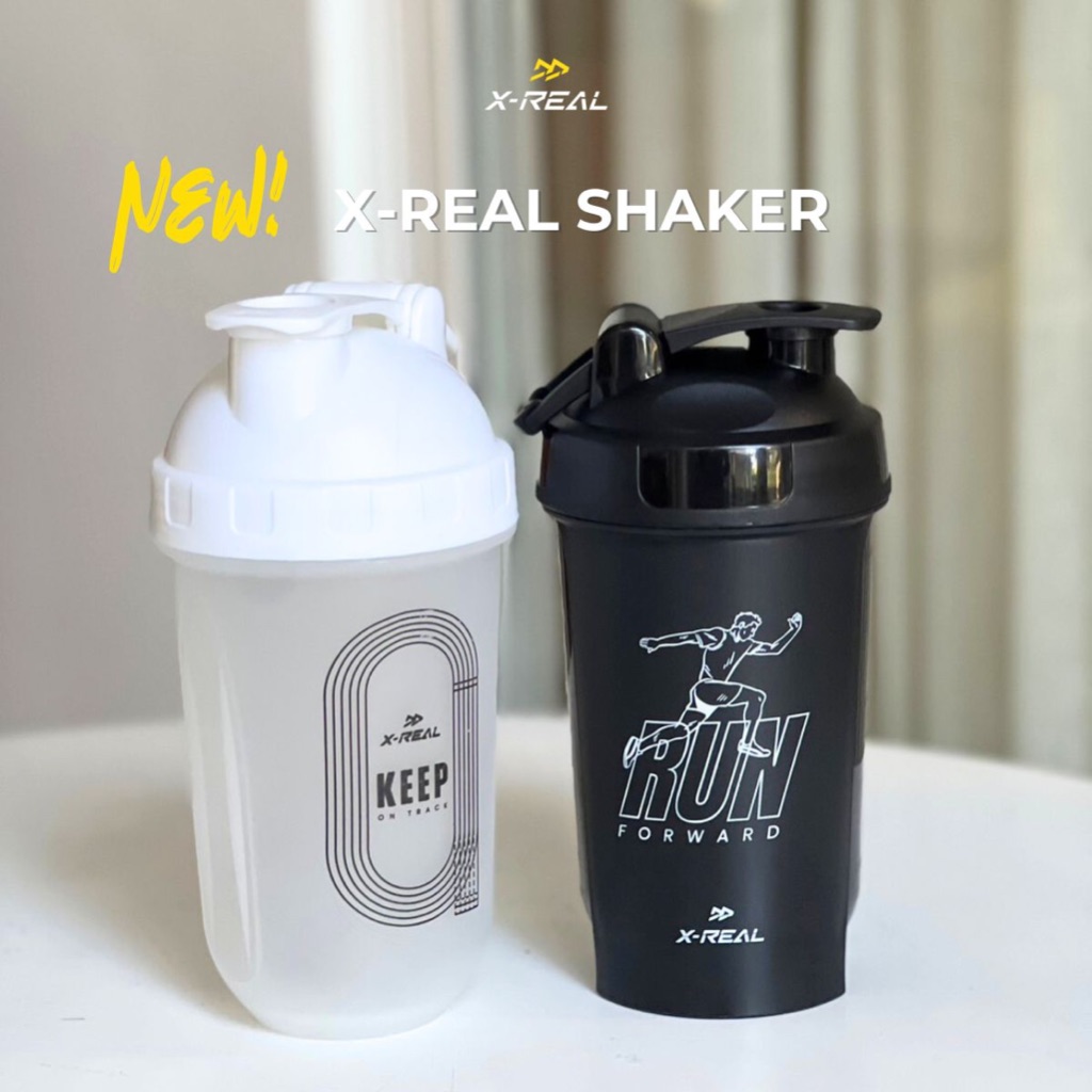 X-REAL SHAKER แก้วเชคโปรตีน พรีเมียม สำหรับคนออกกำลังกาย + บอลสเตนเลส