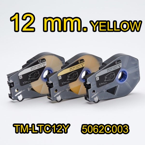 TM-LTC12Y CANON MK3000 MK1500 สติ๊กเกอร์ Label 12mm YELLOW เหลือง  MK-5000 MK2600 MK1500 MK2500