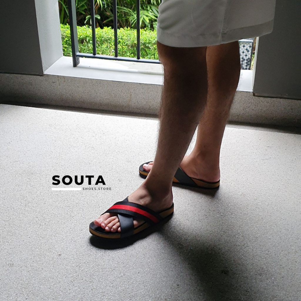 The Uchiwa - Souta รองเท้าแตะแบบสวม รุ่นดำแดง แดงเขียว >> ไซส์ 35-45 *ลด1ไซส์*