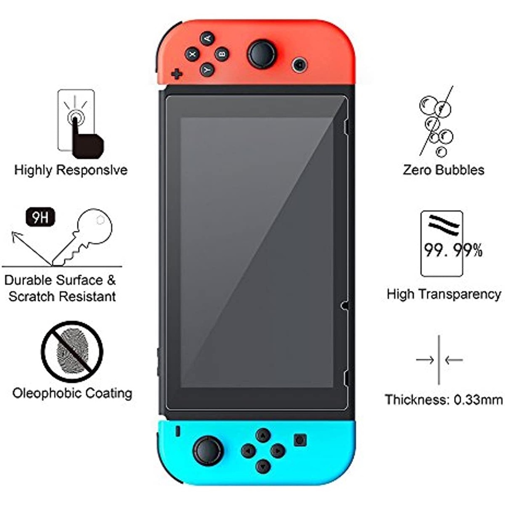 2 ชิ้นพรีเมี่ยม HD กระจกนิรภัยป้องกันหน้าจอสำหรับ Nintendo Switch OLED / สวิตช์ V2 / สวิตช์ Lite หน้าจอ