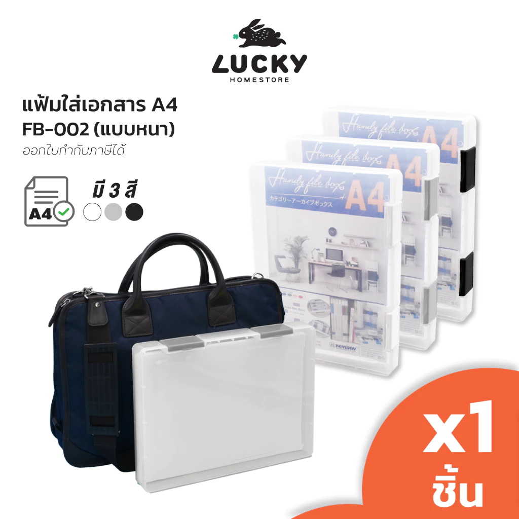 LUCKY HOME กล่องใส่เอกสารขนาดA4 (กว้างxยาวxสูง) 23.5 x 31 x 4 cm FB-002