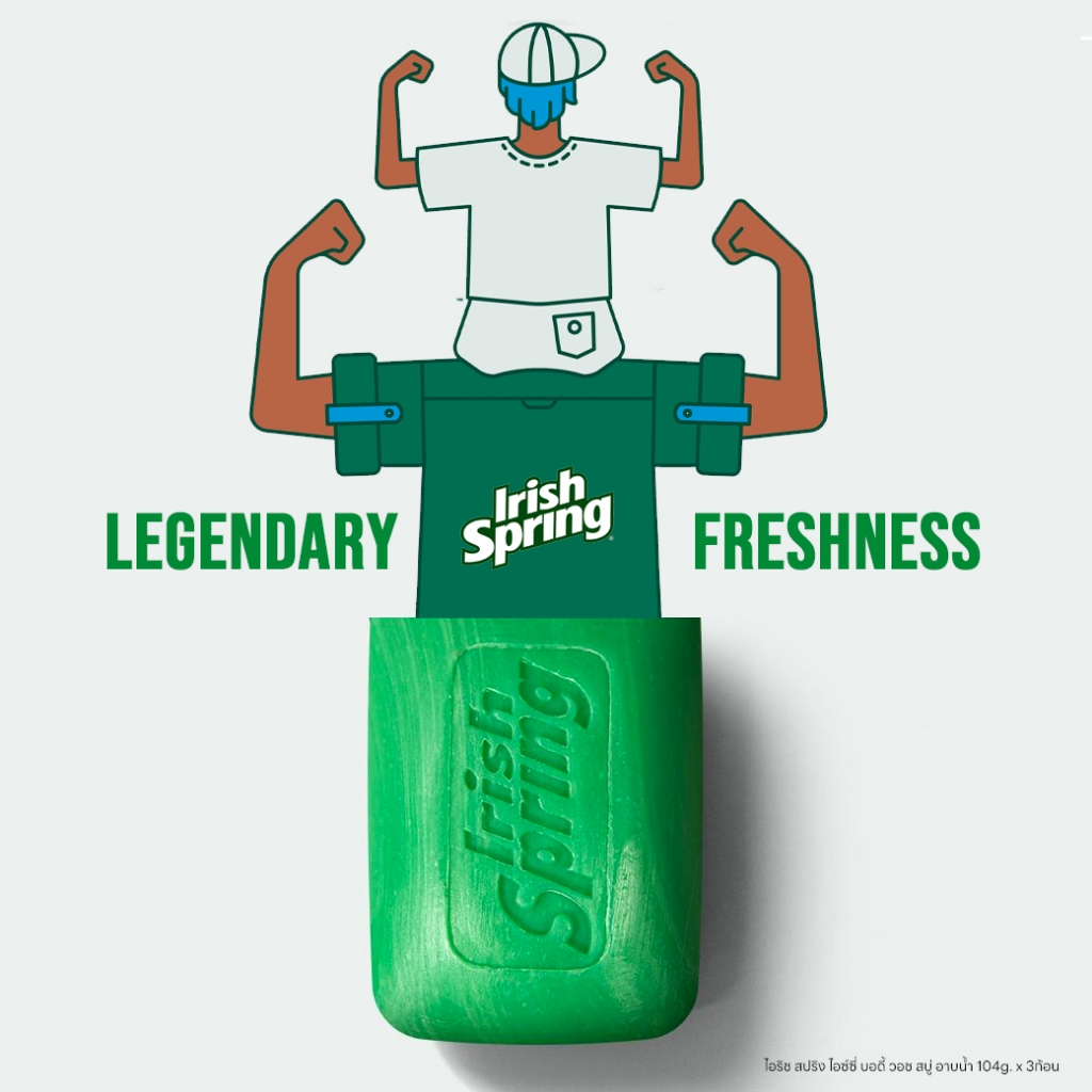 Irish Spring Bar Soap ไอริช สปริง บอดี้ วอช สบู่ อาบน้ำ 2สูตร 104g. x 3ก้อน