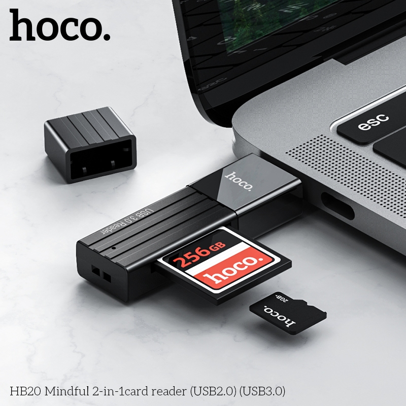 HOCO 2in1 CardReader ตัวอ่านการ์ด ใช้สำหรับ SD TF Micro card USB3.0/USB2.0 High-speed รองรับ2TB Speed 5Gbps/480mbps HB20 - รูปที่ 6