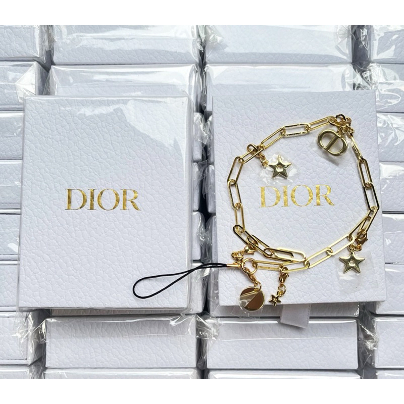 Dior gold phone charm (ที่ห้อยมือถือ+กล่อง)