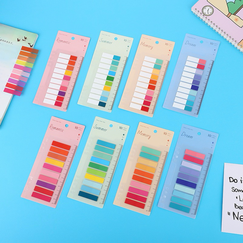 Sticky Notes Index แบบพลาสติก ดัชนีคั่นหน้า ที่คั่นหนังสือ แบบไม้บรรทัด 10 สี (พร้อมส่ง) ราคา ถูกที่สุด ดีลบีเคเค แกลเลอรีภาพที่ 8
