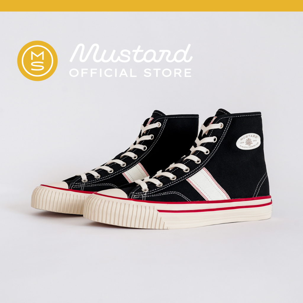 Mustard Sneakers MACC Black Hi Top รองเท้าผ้าใบ