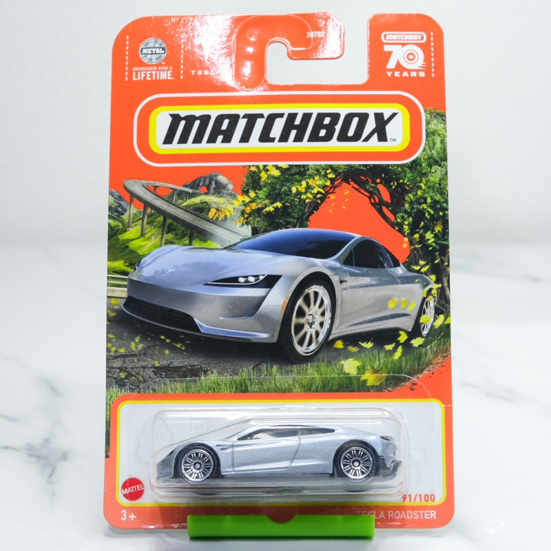 โมเดลรถเหล็ก Matchbox แพ็ค Tesla Roadster สีเทา