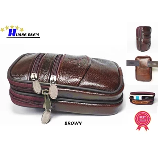 🅰 Huang Bag's Case 🅰 ซองหนังคาดเอว กระเป๋าหนัง ใส่มือถือ 🔷หนังแท้ ช่องเยอะ พร้อมส่งจากไทย✅