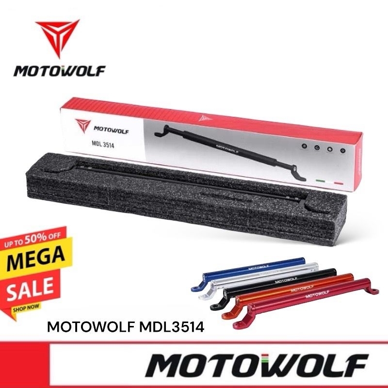 [ทักแชท มีโค้ดลด]🔥 MOTOWOLF MDL 3514 บาร์เสริม บาร์ยาว ติดมอเตอร์ไซค์ บาร์ค้ำแฮน