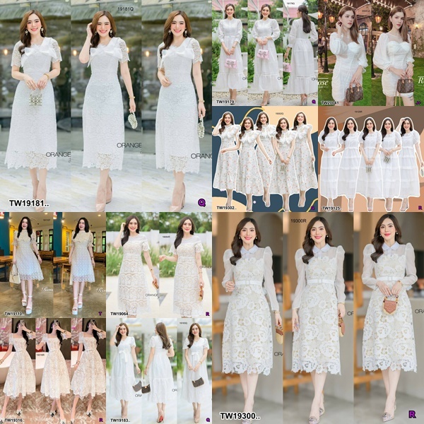 อัลบั้มนี้รวมความปัง หรู สวย รวมงานสีขาวเฉพาะงาน ป้าย แบรนด์ งานดัง งานพรีเมี่ยม เกรด A #เดรสลูกไม้ขาว จั้มขาว เซ็ทขาว
