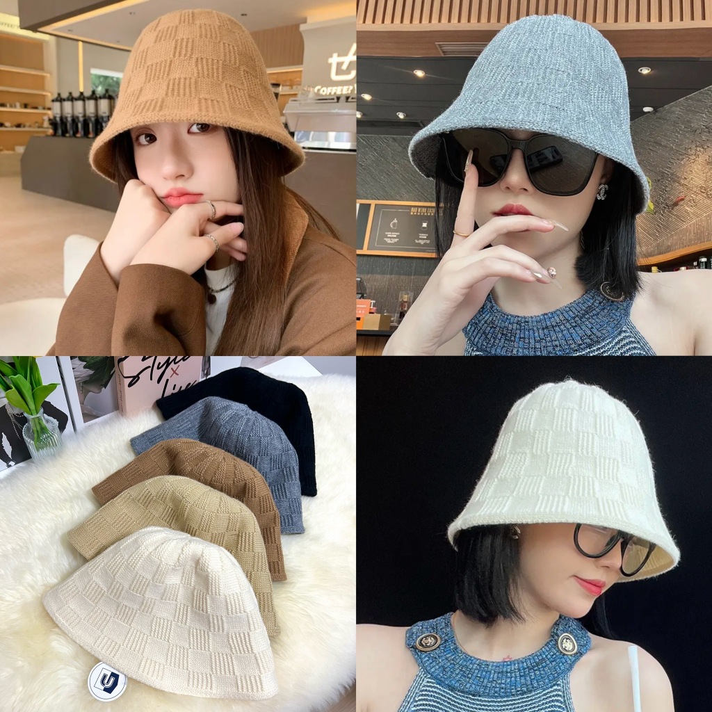 UB-H05 รุ่นลายสก๊อต หมวกไหมพรม กันหนาว หมวกบักเก็ต รุ่นพรีเมี่ยม ทรงสวย หนุ่ม อบอุ่น