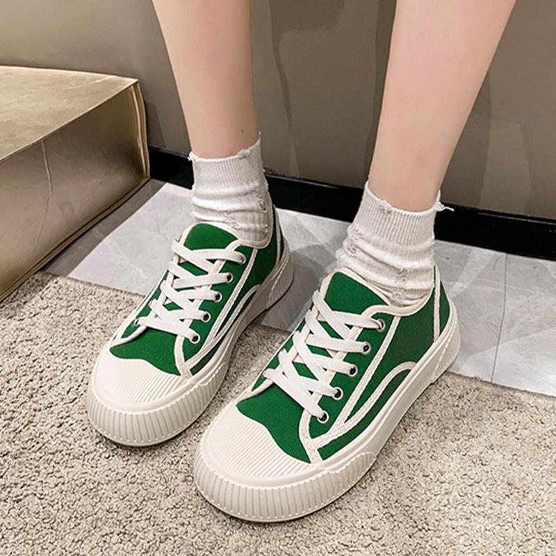 Luckkyshoes สั่งมาจัดส่งให้เลย รองเท้าผ้าใบแฟชั่นผู้หญิง ดีไซน์สุดวินเทจใส่ยังไงก็เข้า เหมาะที่สุดกับทุกชุดสาวๆสายถ่ายรู - รูปที่ 5