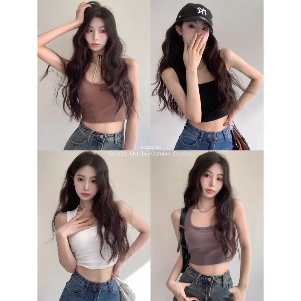 เสื้อกล้าม บราสายเดี่ยว ชุดชั้นในญิง มีฟองน้ำในตัว แบบครึ่งตัว