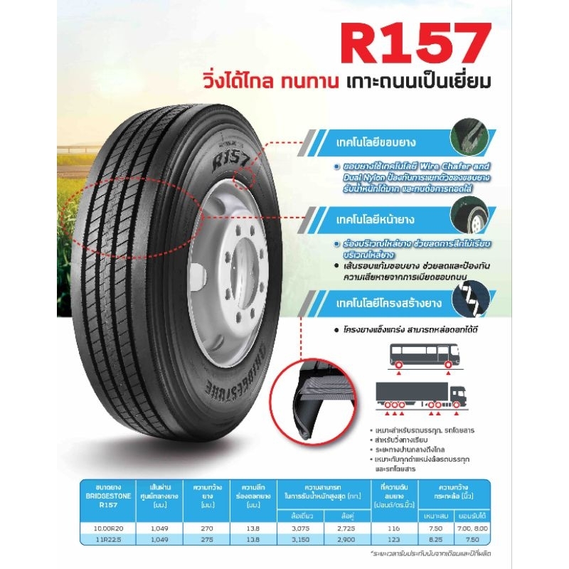 BRIDGESTONE 11R22.5 R157 ปี 24