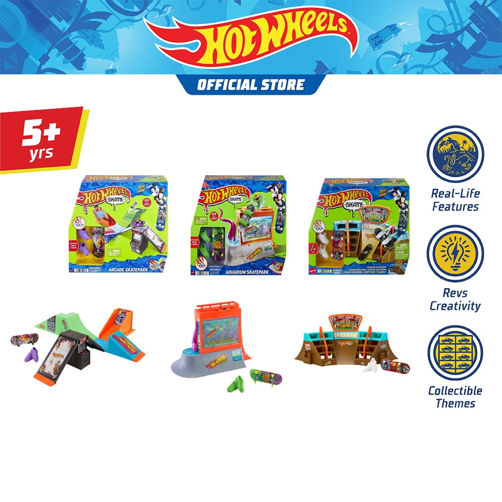 Hot Wheels Skate Drop In Skate Set ฮอตวีลสเก็ต เซตของเล่นสเก็ตบอร์ดนิ้ว (HGT91 999B)