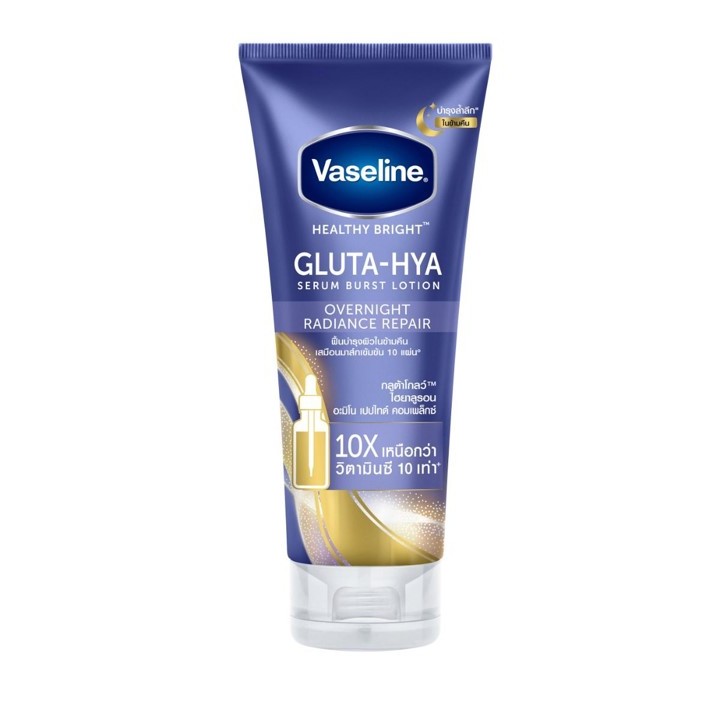 Vaseline Healthy Bright Gluta-Hya Overnight Radiance Repair วาสลีน กลูต้า-ไฮยาโลชั่น โอเวอร์ไนท์ เรเดียนซ์ รีแพร์ 170ml.