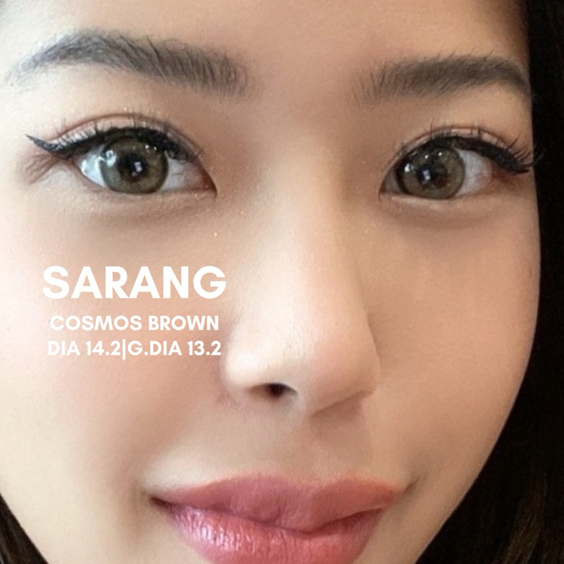 รุ่น COSMOS Brown DIA 14.2 G.DIA 13.2  WATER 38 % คอนแทคเลนส์ รายเดือน ซารัง
