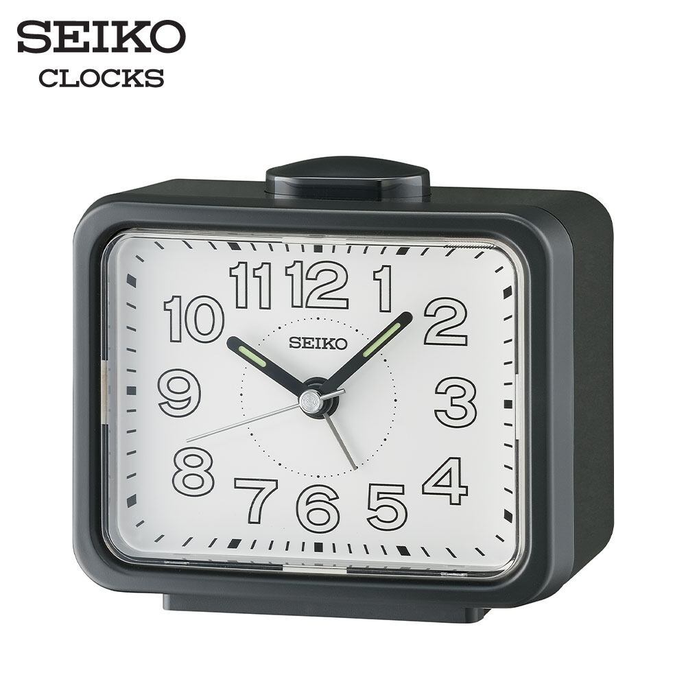 SEIKO CLOCKS นาฬิกาปลุก รุ่น QHK061K ขนาด 3.3 x 4.2 นิ้ว เดินเรียบ สีดำ