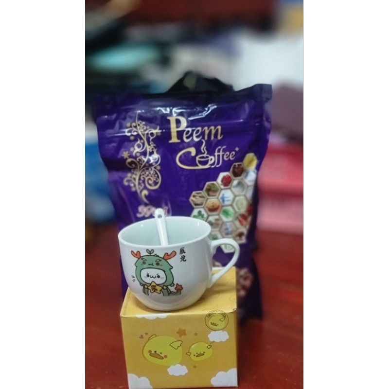 กาแฟ ภีม พลัส(PEEM COFFEE PLUS)39IN1 ( 1 ห่อ & แก้วกาแฟเซรามิค 1 เซ็ท ) ร้านขออนุญาติเลือกลายให้นะคะ