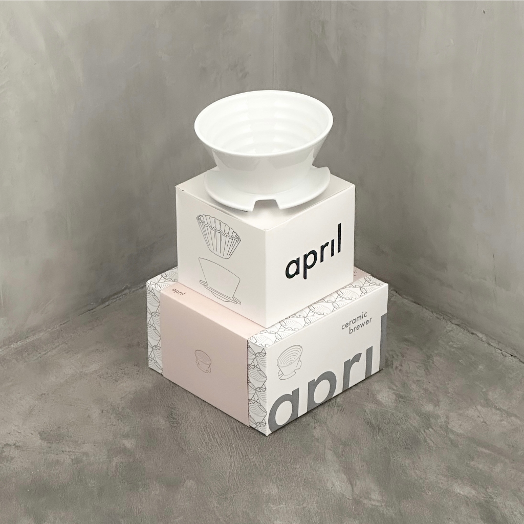 April brewer / dripper (Porcelain) + April filter bundle from April coffee roasters Copenhagen Denma