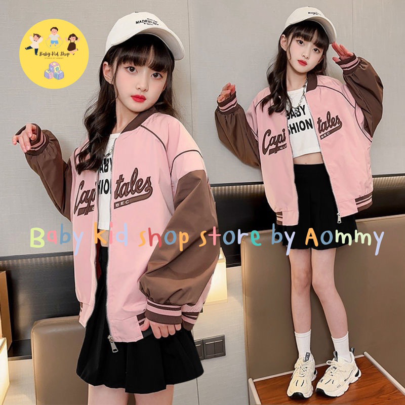 (พร้อมส่ง) เสื้อแจ๊คเก็ต ทรงหลวมพิมพ์ลาย เวอร์ชั่นเกาหลีเนื้อผ้าเกรดพรีเมี่ยม สำหรับเด็กผู้หญิง 3-16 ปี
