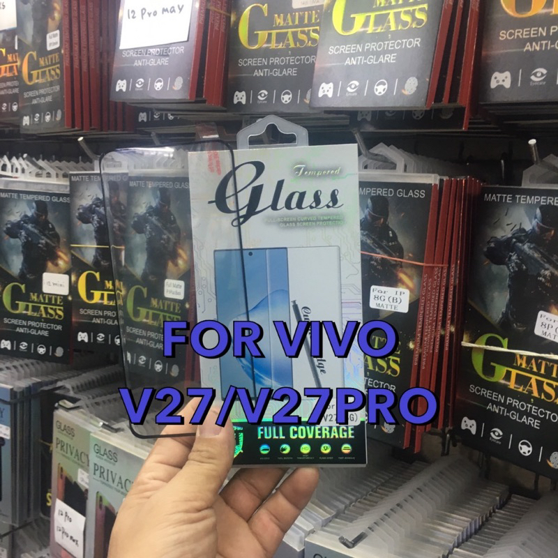 ฟิล์มกระจกกาวเต็ม ViVO V27(5G)/V27Pro ฟิล์มกระจกติดหน้อจอ พร้อมอุปกรณ์ติดตั้ง