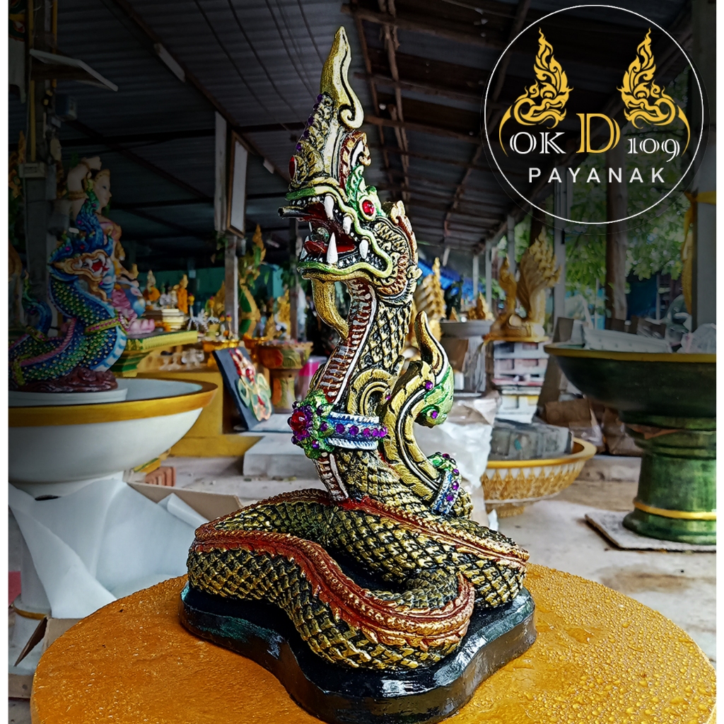 รูปปั้นพญานาคพ่นน้ำ รูปปั้นพญานาค พญานาคพ่นน้ำ พญานาคปูนปั้น พญานาค พญานาค K-35 (สูง 40 ซม.) - รูปที่ 2