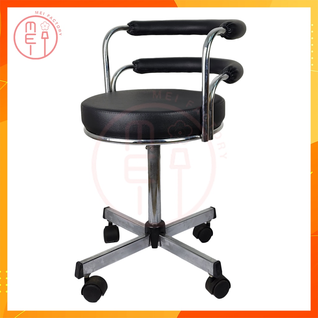 เก้าอี้บาร์เตี้ยมีล้อ นั้งทำงาน นั้งสบาย เก้าอี้บาร์อเนกประสงค์ (ที่นั้งเป็นแบบเบาะฟองน้ำ) - รูปที่ 4