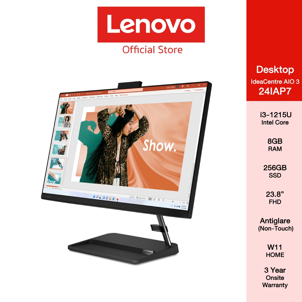 Lenovo Desktop ideacentre AIO 3 24IAP7 - F0GH00X6TA i3-1215U Ram 8GB SSD 256GB Window 11 Home