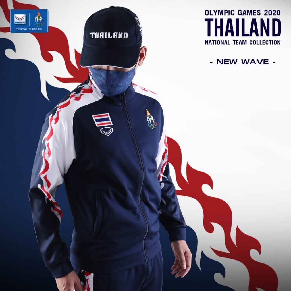 เสื้อวอร์มแกรนด์สปอร์ตทีมชาติไทย  (โอลิมปิกเกมส์ 2020) สีกรมท่า ของแท้💯.%.ใหม่.ป้ายห้อย