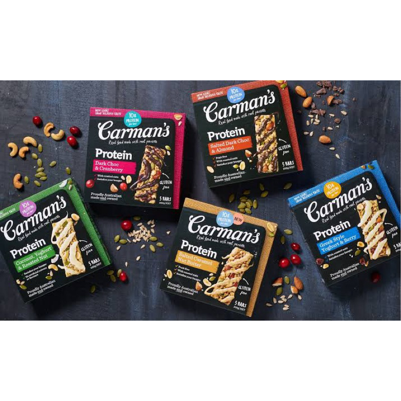 จากออสเตรเลีย🇦🇺 Carman’s protein Bars / Muesli bars /Nuts bars โปรตีนบาร์ มูสลี่บาร์ รสต่างๆ
