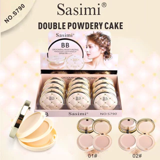 Sasimi BB Powder แป้งพัฟ 2 ชั้น ปกป้องกันแดด กันน้ำ แป้งผสมรองพื้น SPF 50 PA++ เนียนบางเบา ปกปิด