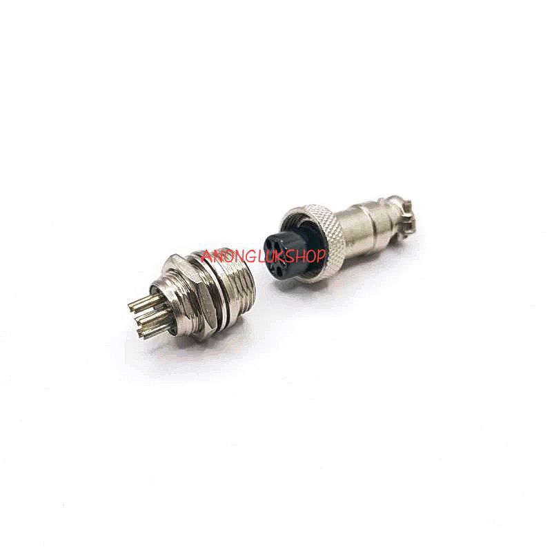 1ชุด Plug Connector 12 มิล GX12- 2P 3P 4P 5P 6P ตัวเมียต่อสาย+ตัวผู้ยึดแท่น
