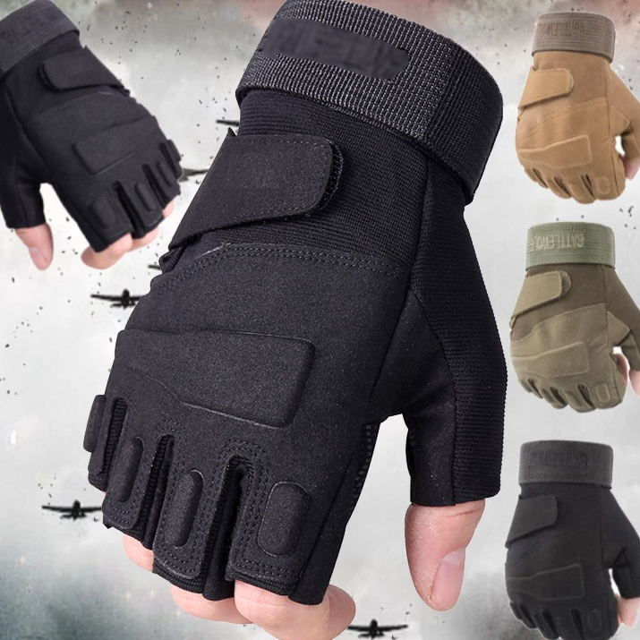 พร้อมส่งจากไทย! ถุงมือขี่มอเตอร์ไซค์ แบบครึ่งนิ้ว ออกกำลังกาย ฟิตเนส อเนกประสงค์ ยิงปืน ทนทาน ใช้มือถือได้ - รูปที่ 5