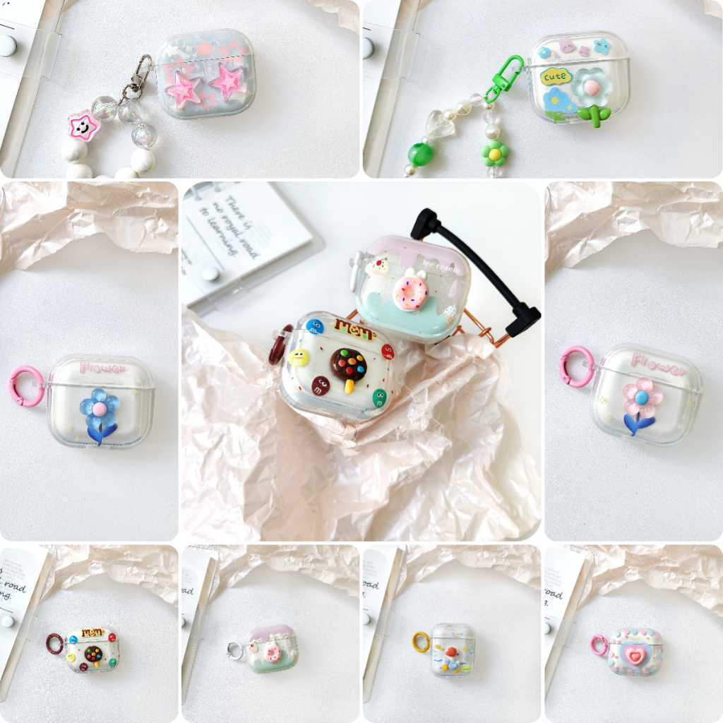 เคสหูฟัง gen เคสใสการ์ตูนนูน pro เคสหูฟังบลูทูธ i12 i11 i13 เคสหูฟังไร้สาย เเถมห่วงคล้อง Airpods